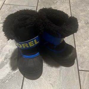 Toddler Sorel Winter Snow Boots Black Blue Size 6T